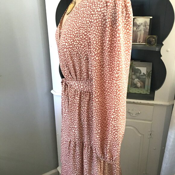 Women's Maxi‎ Dress Size S Fall Long Sleeve V Neck Tiered Floral Dress - Picture 4 of 10